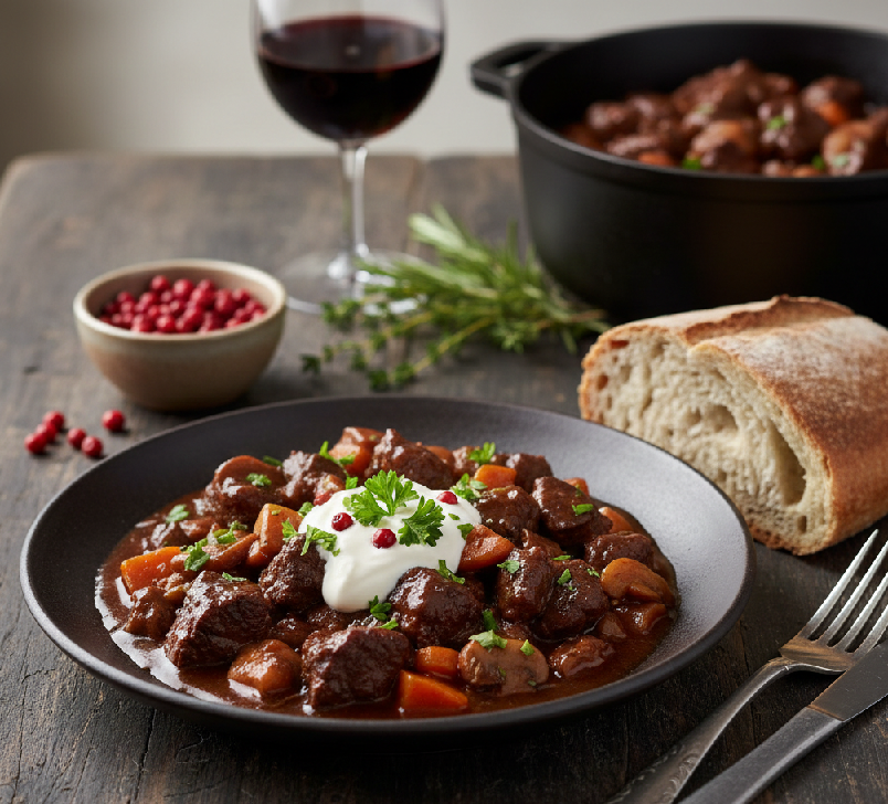 Authentisches Wildschweingulasch