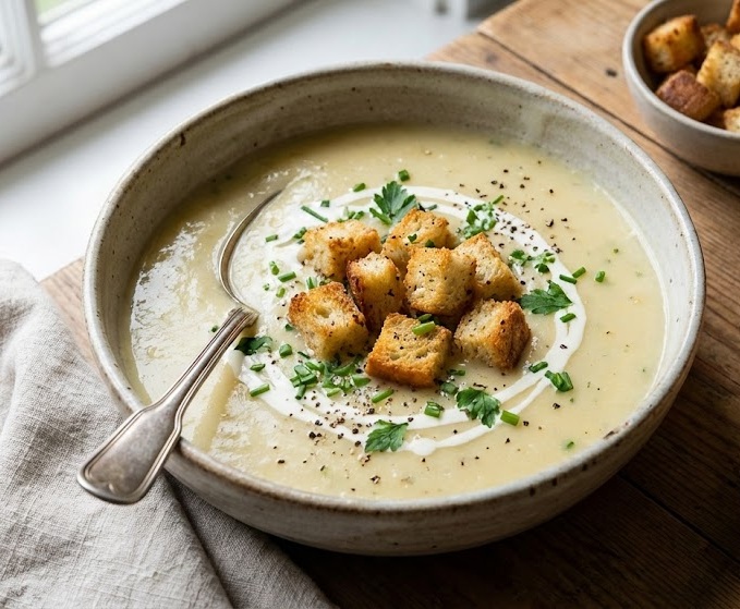 Kartoffelsuppe mit Croûtons