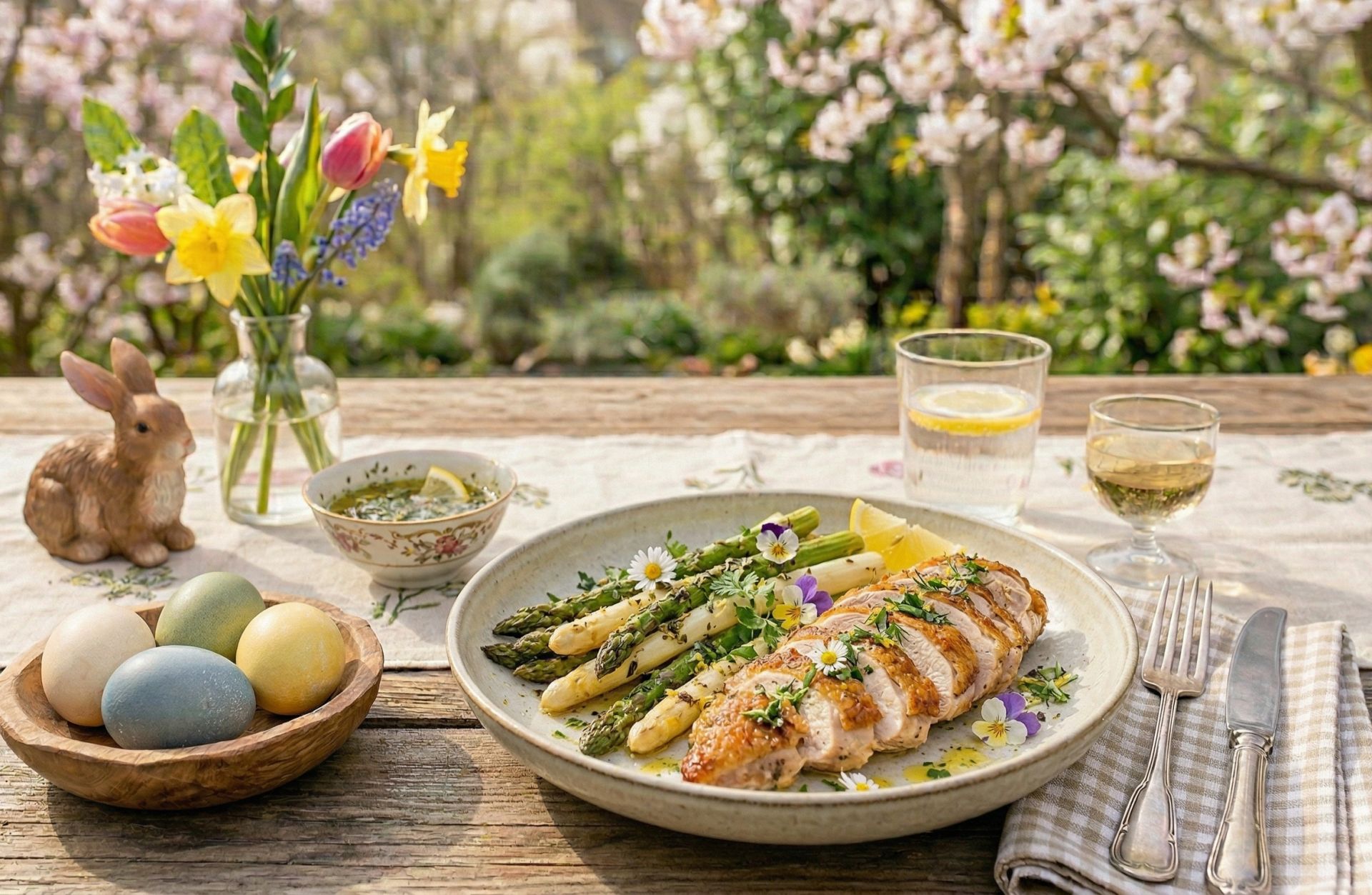 Rezeptfoto: Marinierter Ofenspargel mit Perlhuhnbrust - Hauptgericht, Spargel, Geflügel | In 60 Min. fertig