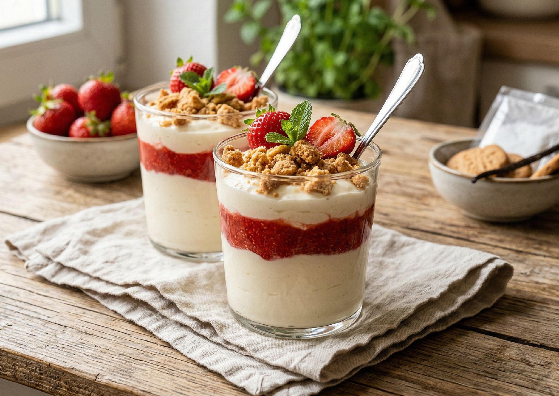 Rezeptfoto: Mascarponecreme mit Erdbeeren - Dessert, Erdbeeren, Fruchtig | In 30 Min. fertig