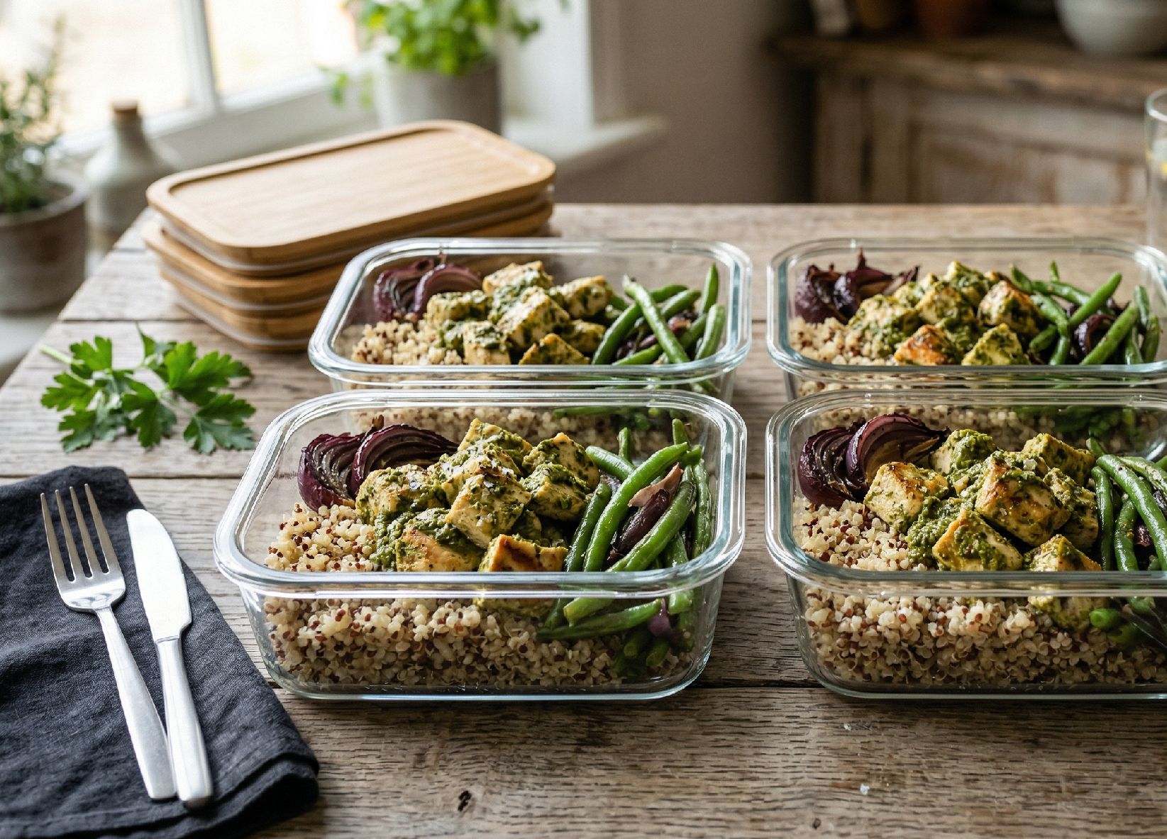 Pesto Hähnchen & Gemüse