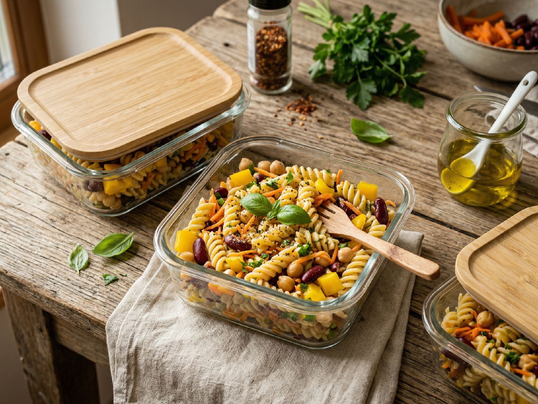 Rezeptfoto: Pasta Salat als Meal Prep - Salat, Pasta, Meal Prep | In 25 Min. fertig