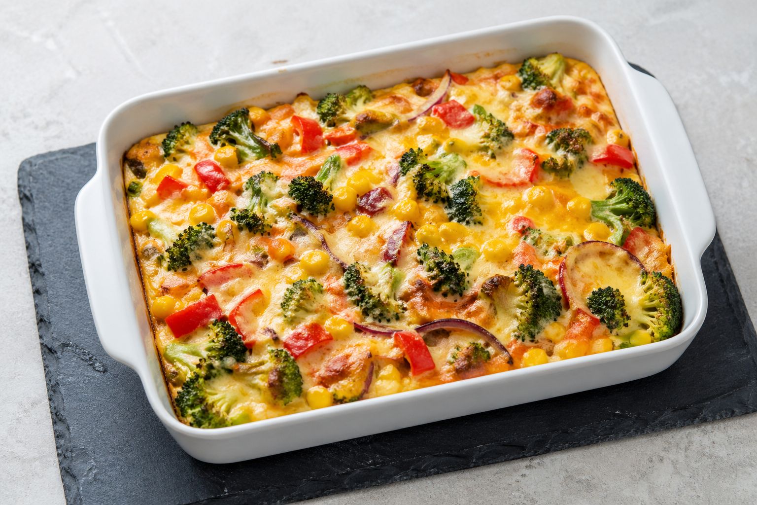 Brokkoli-Gemüse-Auflauf (High Protein)